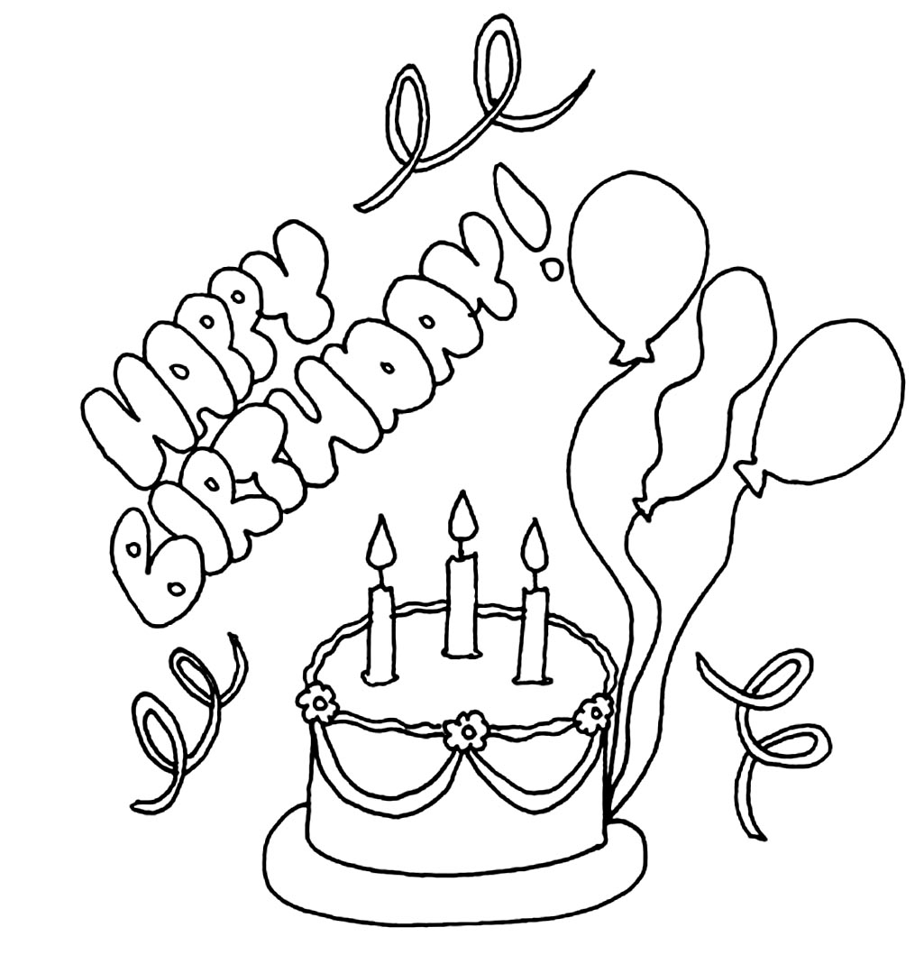 Gambar Printable Happy Birthday Coloring Pages di Rebanas - Rebanas