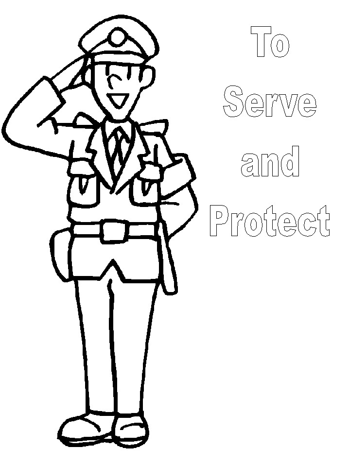 community helpers coloring pages police officer