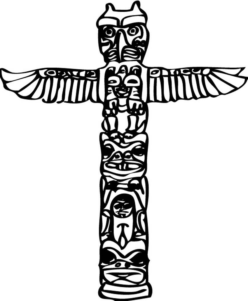 Printable Totem Pole Coloring Pages for Kids