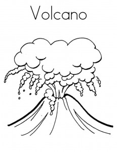 Volcano Coloring Page