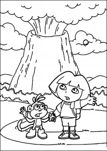Volcano Coloring Page