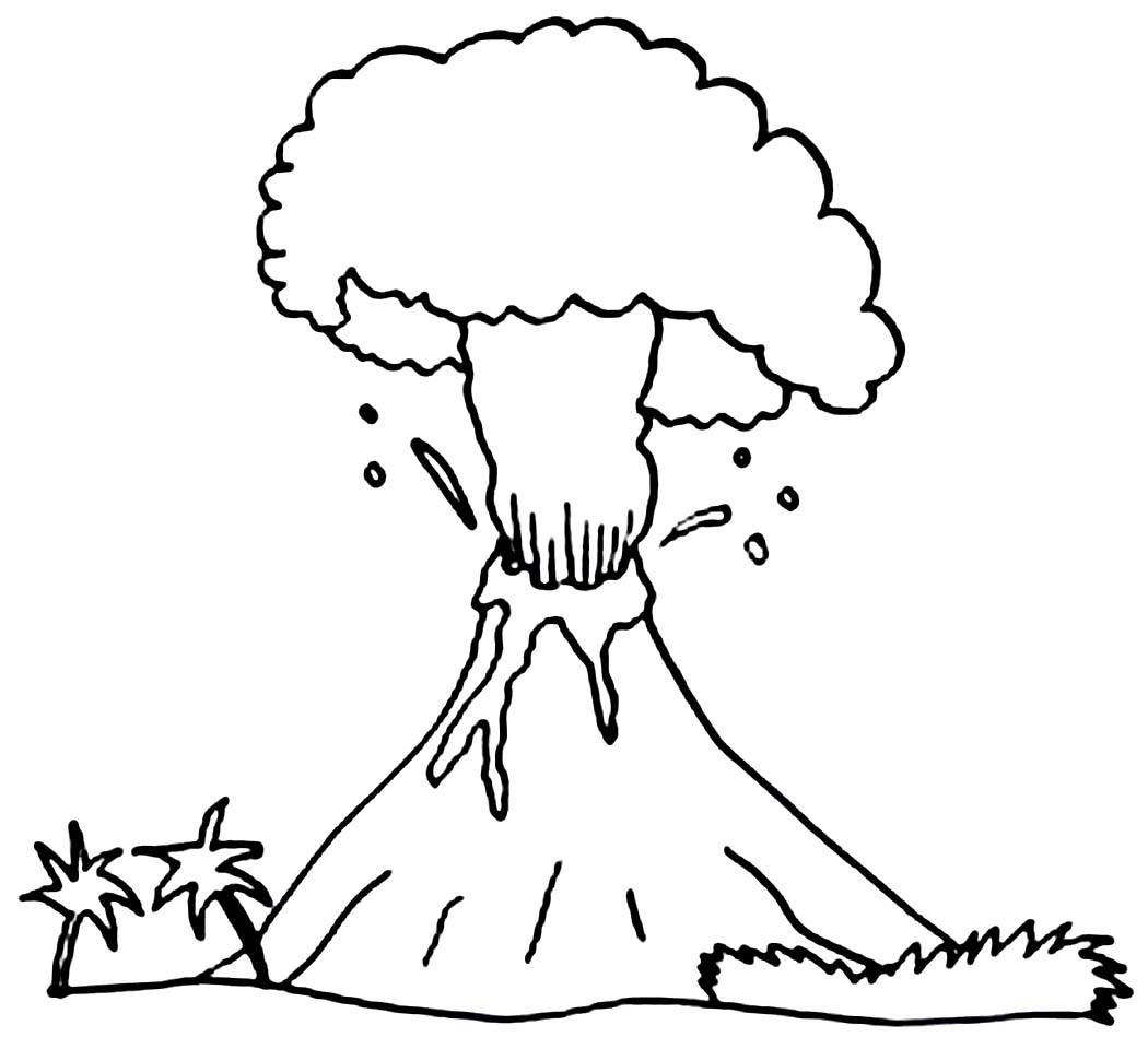 v is for volcano coloring pages