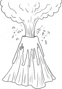 Volcano Free Coloring Pages