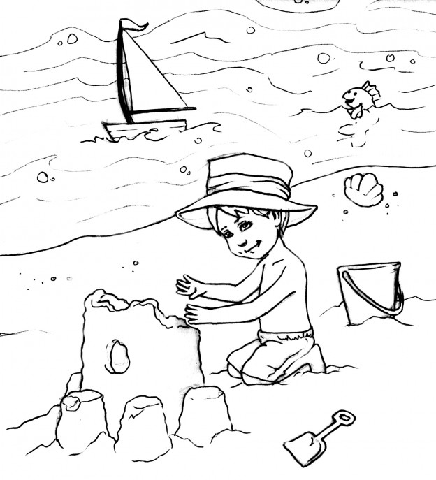 Printable Beach Coloring Pages