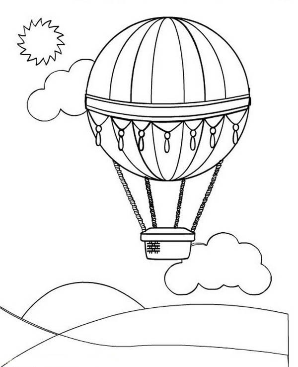 Air Balloon Coloring Page Print Out 5