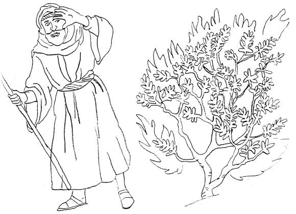 burning bush coloring pages