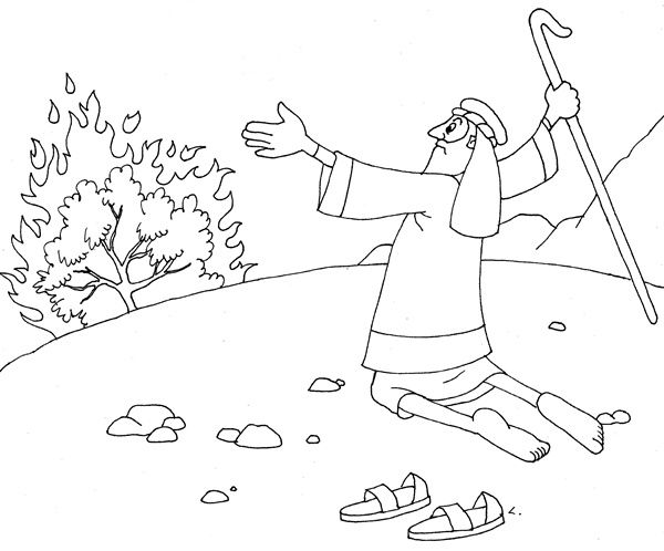 burning bush coloring pages