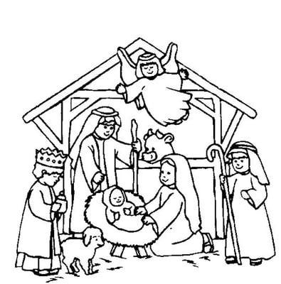 Printable Nativity Scene Coloring Pages