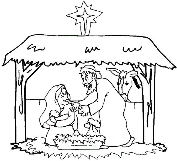 Printable Nativity Scene Coloring Pages | ColoringMe.com