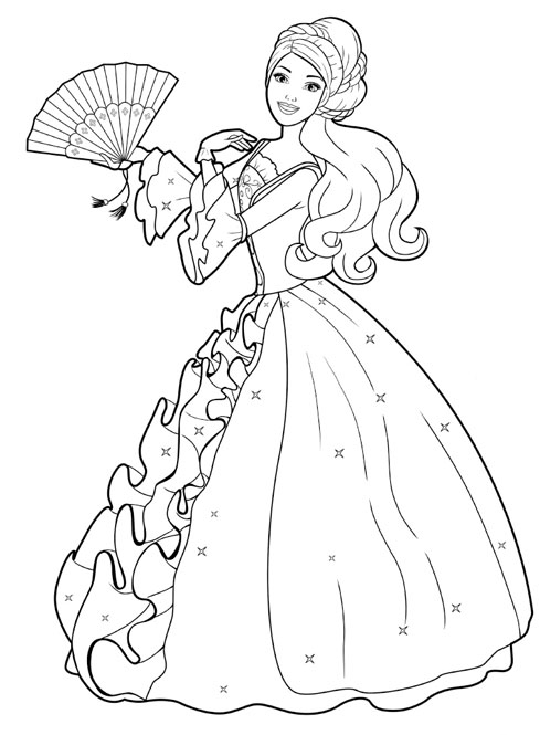 Printable Barbie Princess Coloring Pages