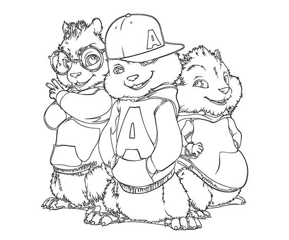 Printable Alvin and the Chipmunks Coloring Pages