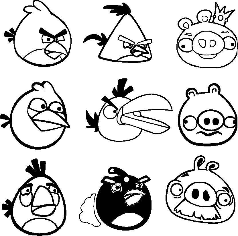 Printable Angry Birds Coloring Pages