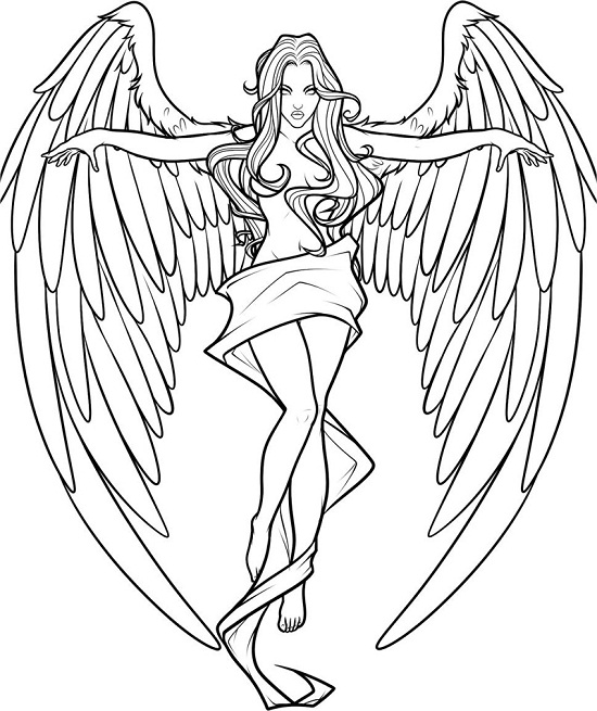 Anime Angel Coloring Pages   ColoringMe.com