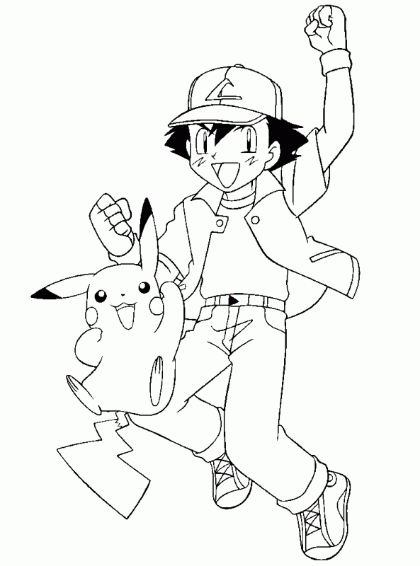 Ash And Pikachu Coloring Pages