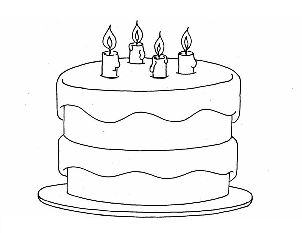 Happy Birthday Cake Coloring Sheet