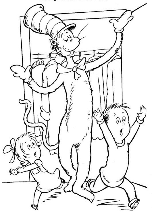 Printable Cat in the Hat Coloring Pages