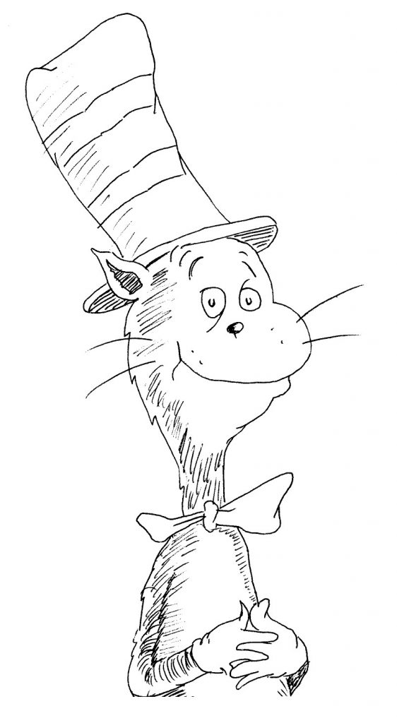 Cat in the Hat Face Coloring Pages
