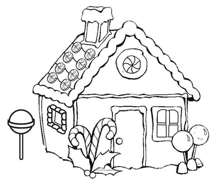 Printable Gingerbread House Coloring Pages