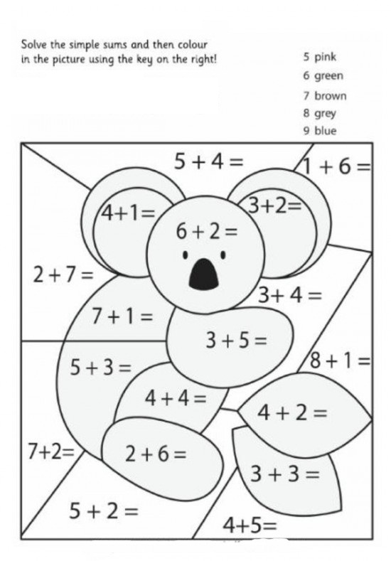 free math coloring pages 1st grade