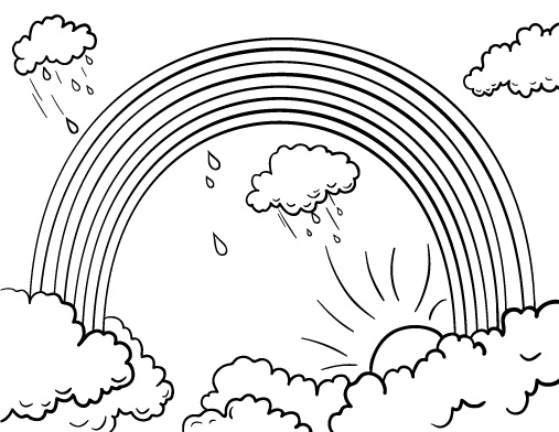 Printable Rainbow Coloring Pages