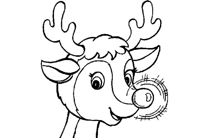 reindeer head coloring sheet