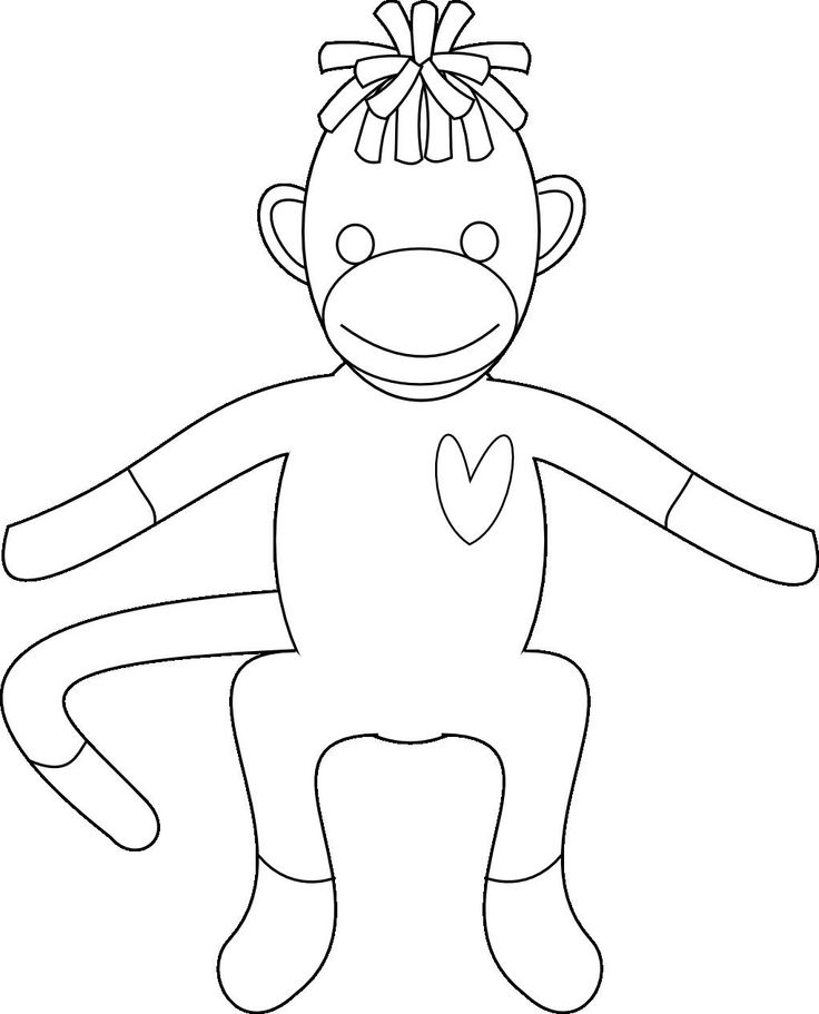 Printable Sock Monkey Coloring Pages