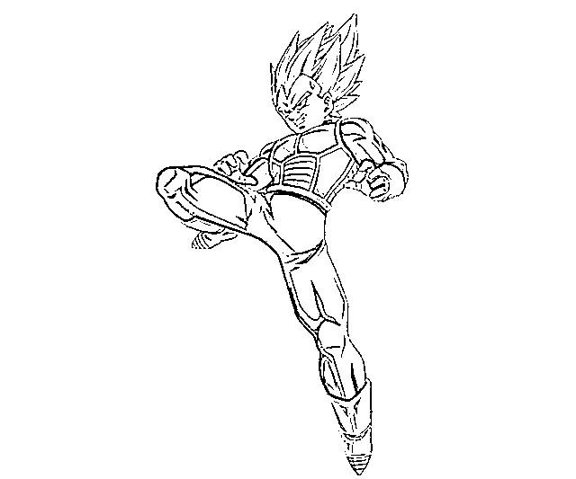 dragon ball z vegeta coloring pages