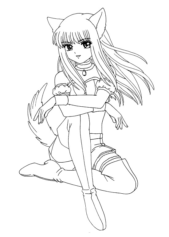 Anime Wolves Howling Coloring Pages - Get Coloring Pages